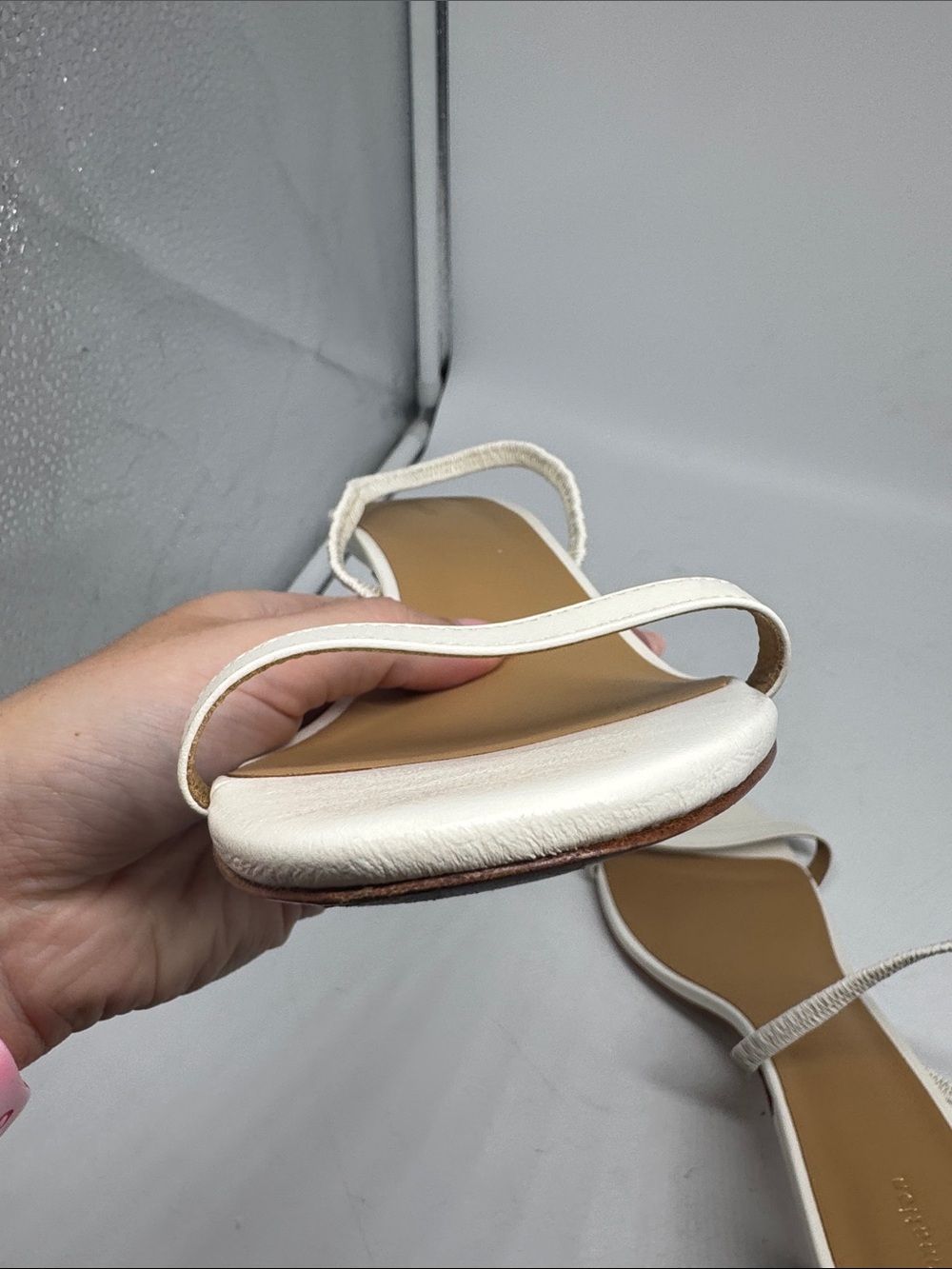 Reformation White Sling Back Heels Size 10 - Picture 6 of 16